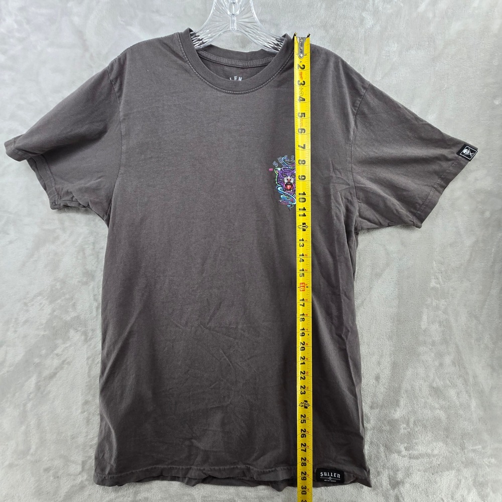 Sullen Mens Medium T-Shirt Gray Purple Anti Panther Neon Graphic Tattoo Art Tee - Picture 5 of 8